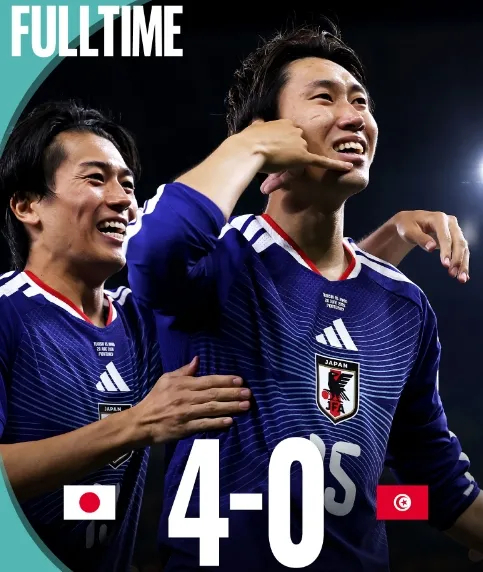 4比0创纪录胜利:日本队整体性碾压突尼斯 4比0创纪录胜利:日本队整体性碾压突尼斯
