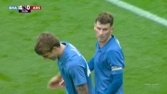 [进球视频]张路：拉亚又提前动了！35岁格罗斯破门，阿森纳0-1布莱顿